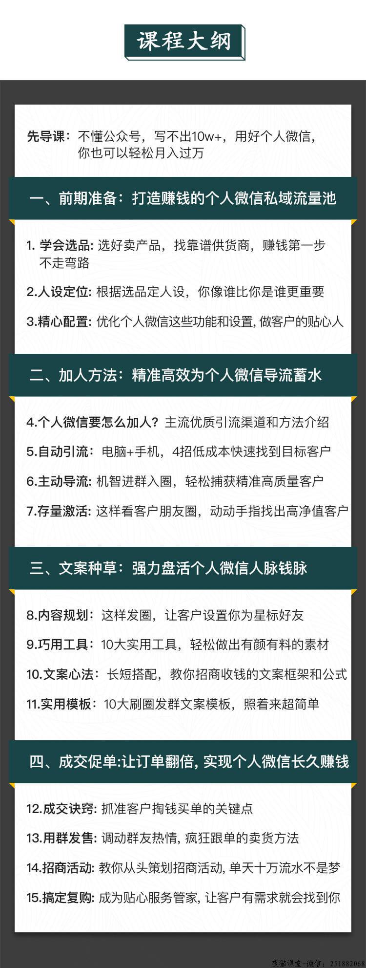 15堂私域流量赚钱指南，让你的个人微信变成提款机！