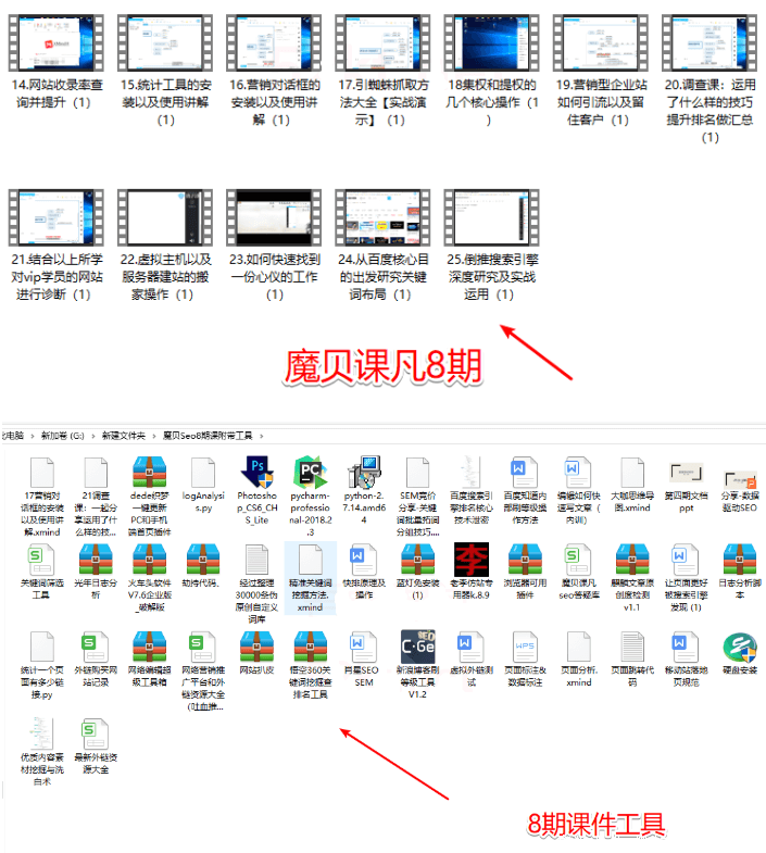 精品课程：魔贝课凡seo第8期实战VIP教程（附带工具）