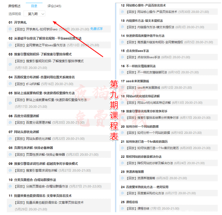 墨子学院seo内页排名技术vip课程（第9期）