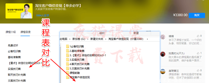 免费试听：猫课淘宝客户微信变现教程（价值3380元）